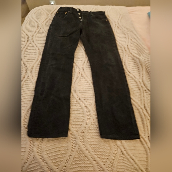 Levi's 501 Button Fly Classic Black Women's Jeans 30x30 - Picture 1 of 8